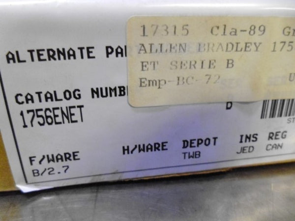 ALLEN BRADLEY 1756-ENET SER. B F/W 2.7 2006 (REMAN)  NSFS