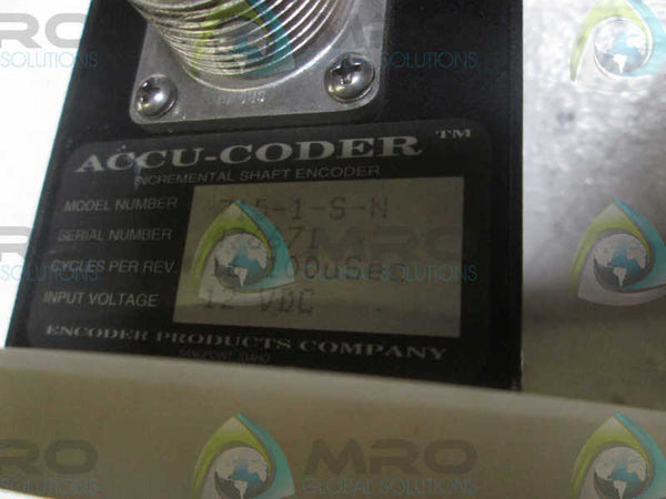 ACCU CODER 715-1-S-N INCREMENTAL SHAFT ENCODER (AS IS)  UNMP