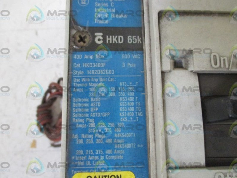 WESTINGHOUSE HKD3225 w aux switch and shunt CIRCUIT BREAKER  UNMP