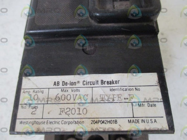 WESTINGHOUSE F2010 CIRCUIT BREAKER  UNMP