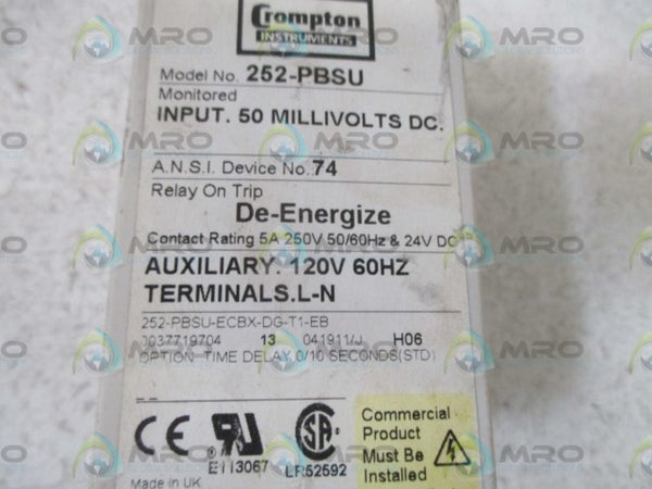 CROMPTON 252-PBSU PROTECTOR RELAY  UNMP