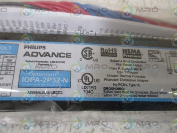 ADVANCE IOPA-2P32-2 BALLAST 120V  NSNP IN A BAG