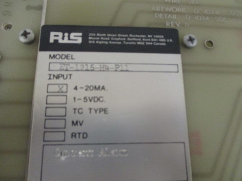 RIS ET-1215-H4-P11 CIRCUIT BOARD  UNMP
