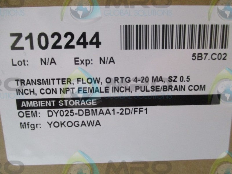 YOKOGAWA DY025-DBMAA1-2D VORTEX FLOWMETER  NSMP
