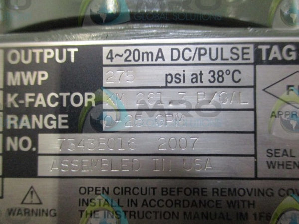 YOKOGAWA DY025-DBMAA1-2D VORTEX FLOWMETER  NSMP