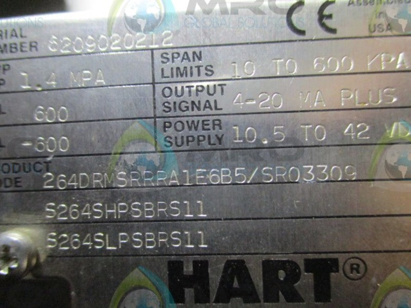 ABB 264DRMSRRRA1E6B5/SR03309 PRESSURE TRANSMITTER  NSNP