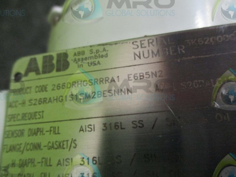 ABB 266DRHGSRRRA1 E6B5N2 PRESSURE TRANSMITTER  UNMP