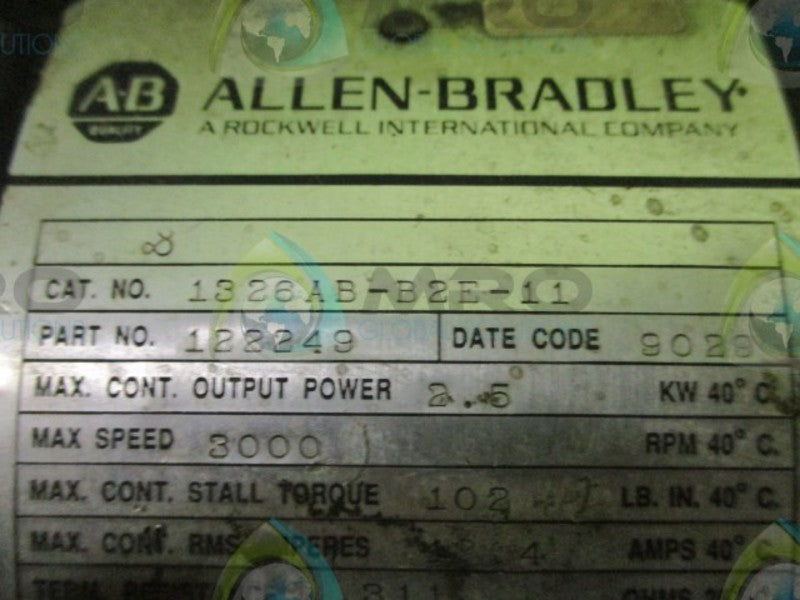 ALLEN BRADLEY 1326AB-B2E-11 AC SERVO MOTOR 2.5 KW 3000 RPM  UNMP