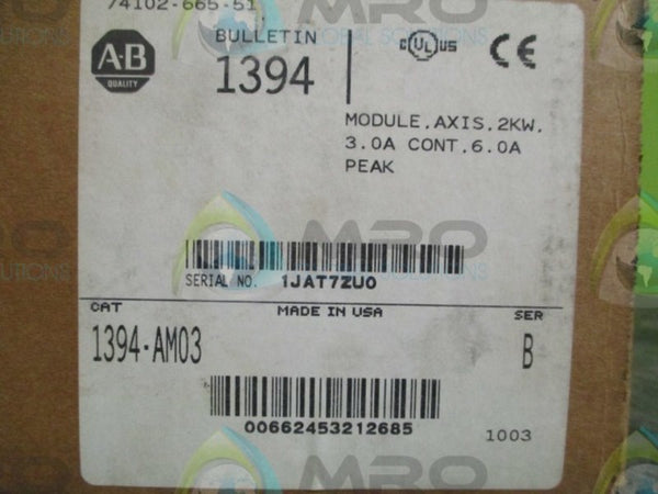 ALLEN BRADLEY 1394-AM03 SER. B SERVO CONTROLLER (REMANUFACTURED)  NSMP