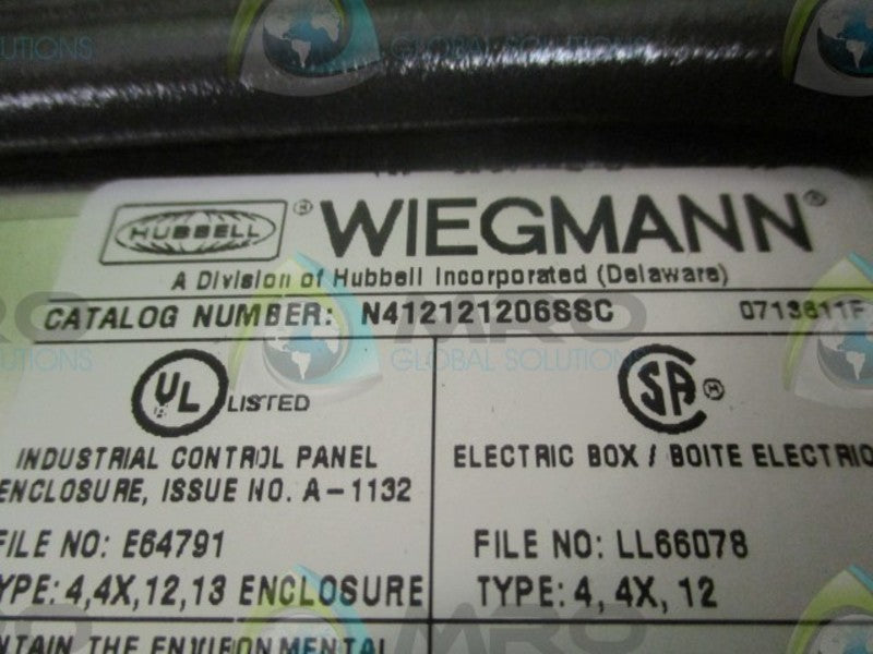 HUBBELL WIEGMANN N412121206SSC ENCLOSURE 12x12x6  NSMP