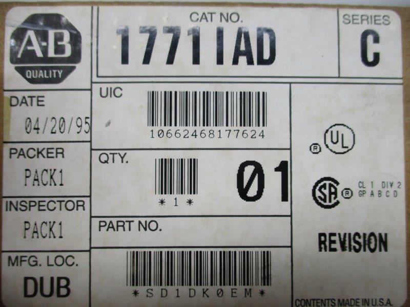 ALLEN BRADLEY 1771-IAD SER. C  NSMP