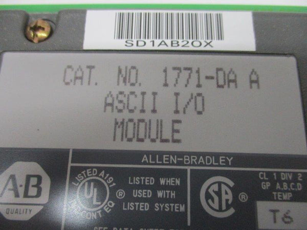 ALLEN BRADLEY 1771-DA I/O MODULE SER. A F/W C  NSMP