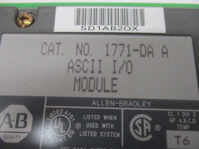 ALLEN BRADLEY 1771-DA I/O MODULE SER. A F/W C  NSMP