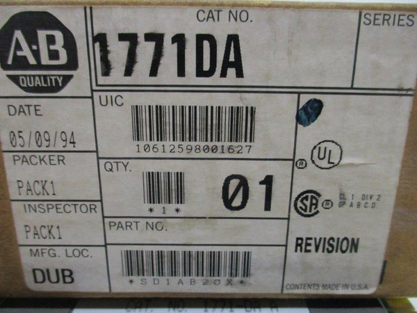 ALLEN BRADLEY 1771-DA I/O MODULE SER. A F/W C  NSMP