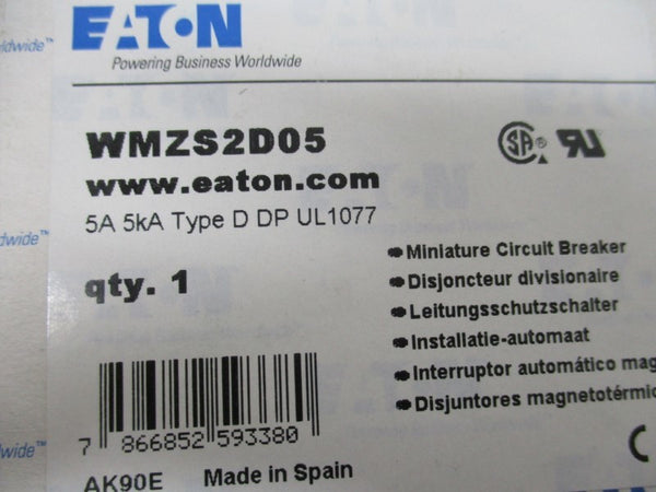 EATON WMZS2D05 CIRCUIT BREAKER 5A 400V  NSMP