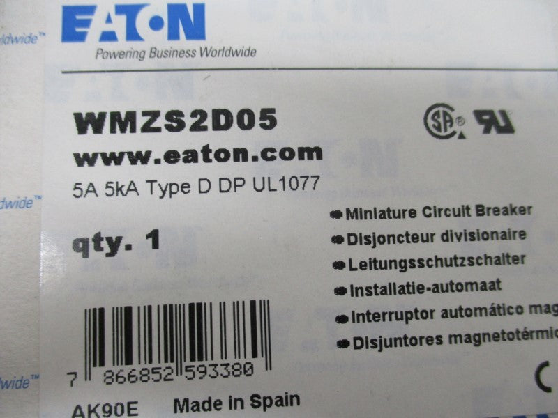 EATON WMZS2D05 CIRCUIT BREAKER 5A 400V  NSMP