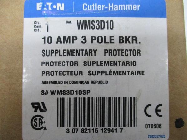 CUTLER HAMMER WMS3D10 CIRCUIT BREAKER 10A 415V  NSMP