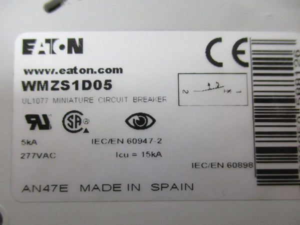 EATON WMZS1D05 CIRCUIT BREAKER 5A 400V  UNMP