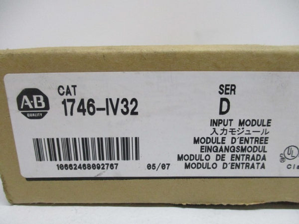 ALLEN BRADLEY 1746-IV32 SER. D 15-30VDC NSMP