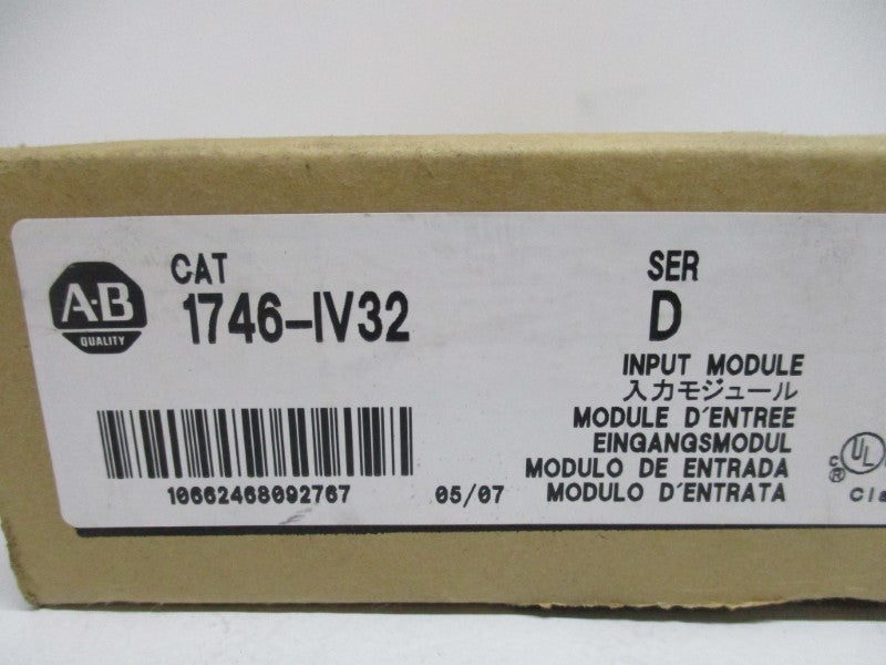 ALLEN BRADLEY 1746-IV32 SER. D 15-30VDC NSMP