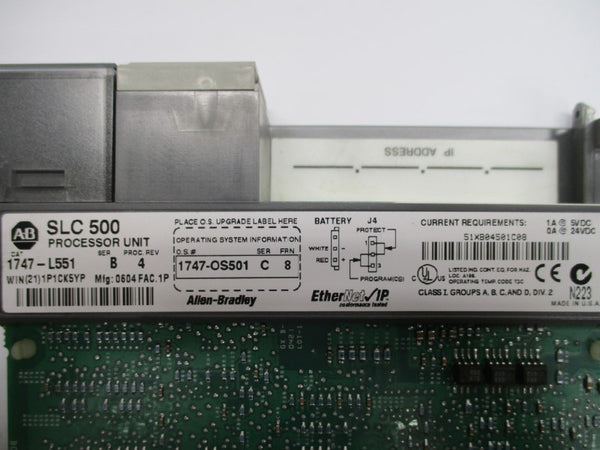 ALLEN BRADLEY 1747-L551 SER. B F/W 8 (AS PICTURED) NSNP