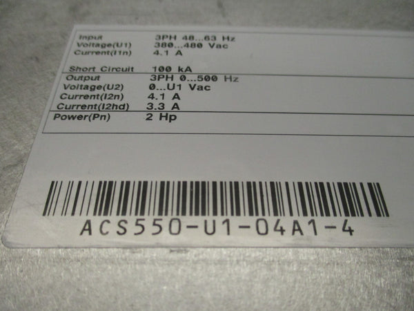 ABB ACS550-U1-04A1-4 (AS PICTURED) UNMP