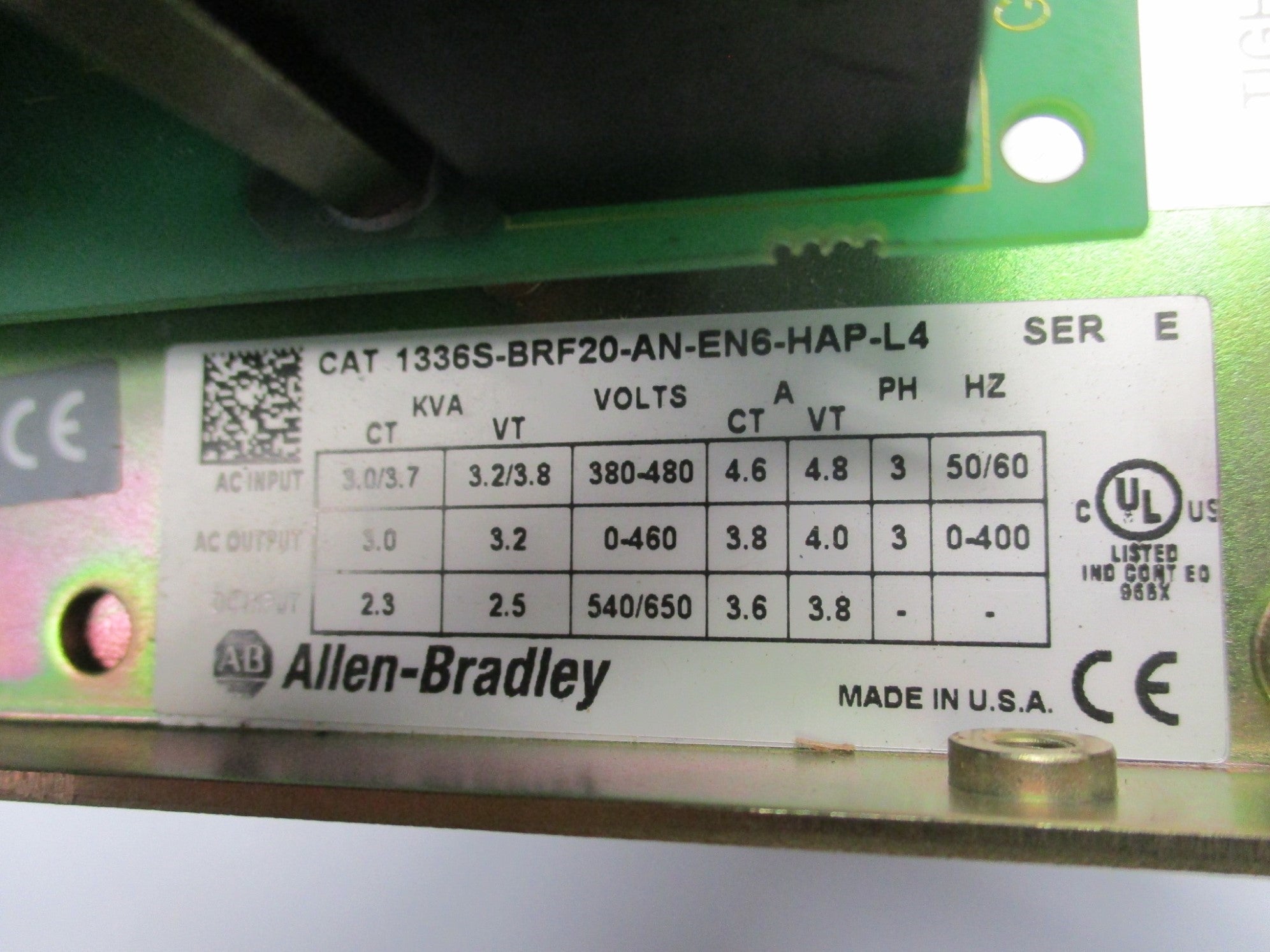 ALLEN BRADLEY 1336S-BRF20-AN-EN SER. E F/W 6.01 REMAN