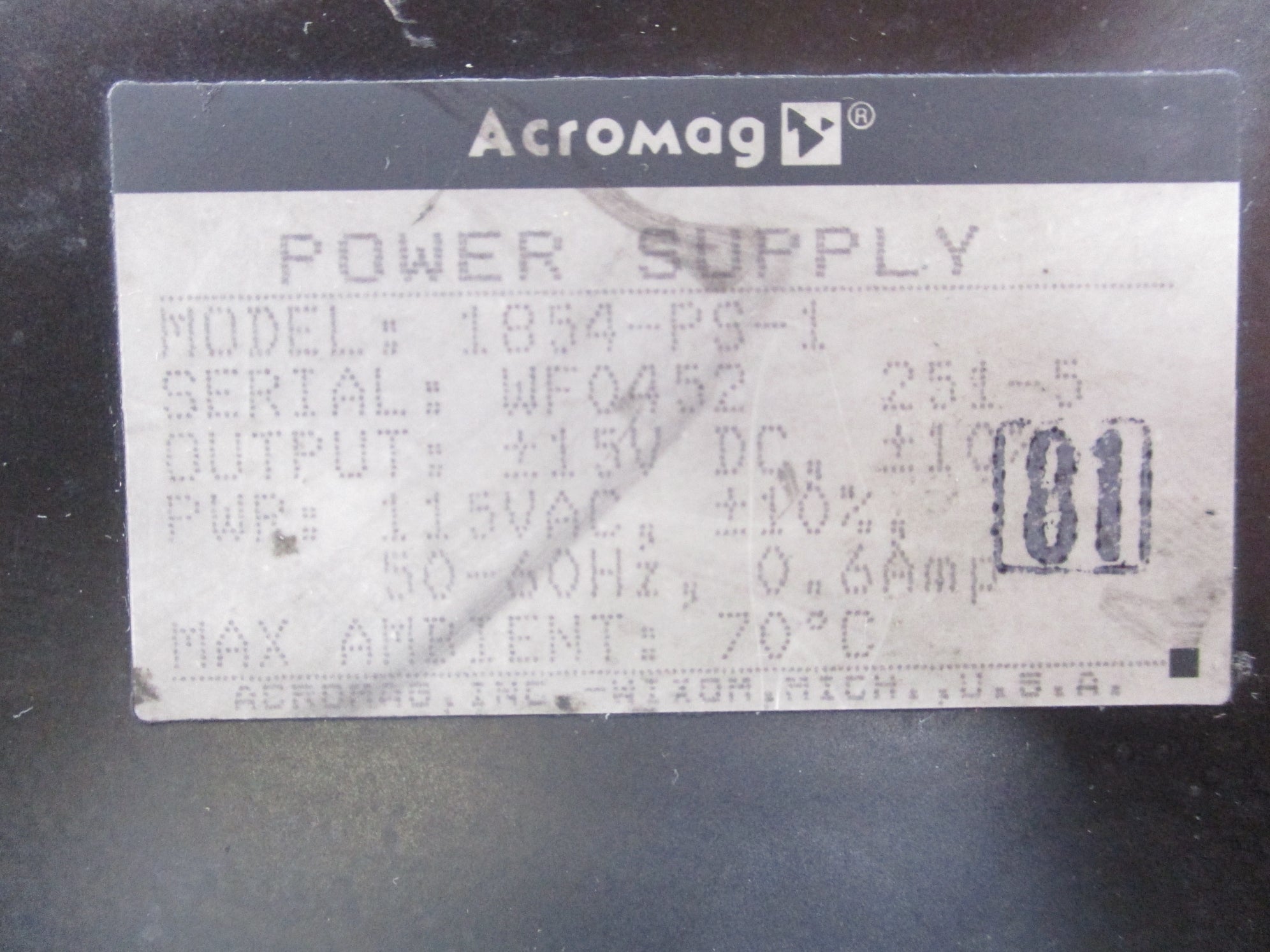 ACROMAG 1854-PS-1 UNMP