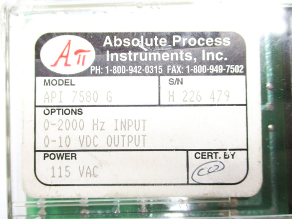ABSOLUTE PROCESS INSTRUMENTS API7580G 115V UNMP