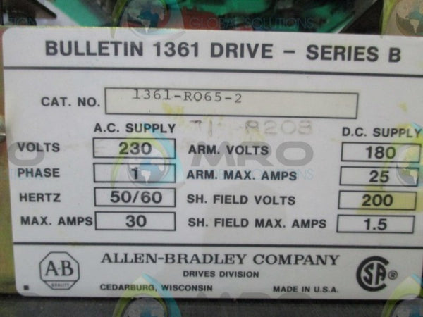ALLEN BRADLEY 1361-RO65-2 SER. B DRIVE  UNMP