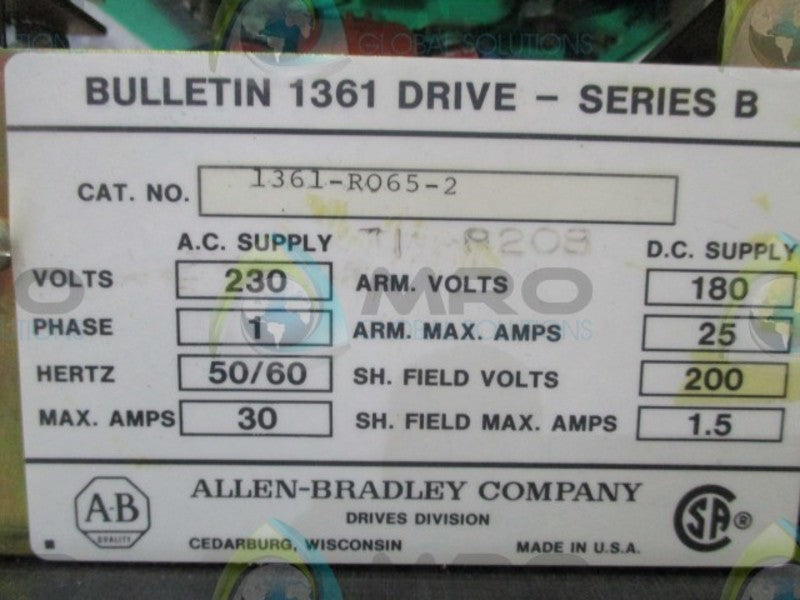 ALLEN BRADLEY 1361-RO65-2 SER. B DRIVE  UNMP