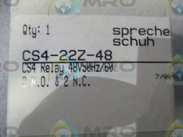 SPRECHER+SCHUH CS4-22Z-48 RELAY  NSMP