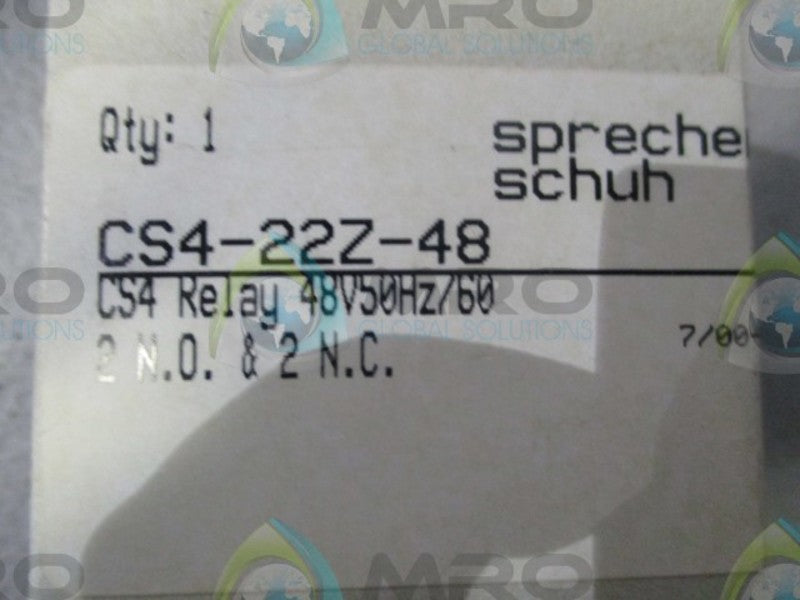 SPRECHER+SCHUH CS4-22Z-48 RELAY  NSMP