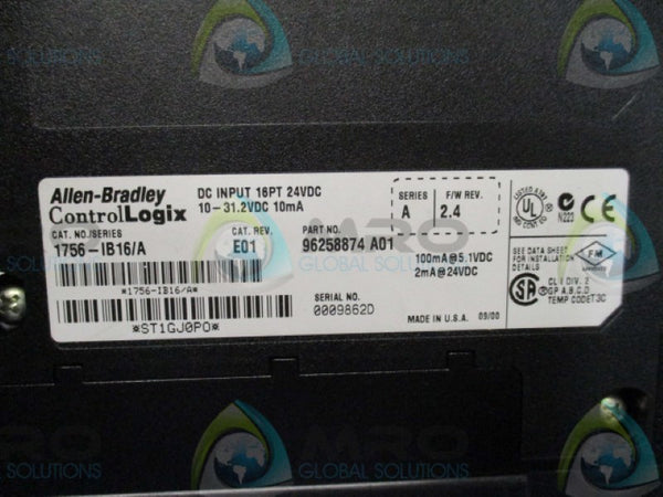 ALLEN BRADLEY 1756-IB16 SER. A F/W: 2.4  NSNP