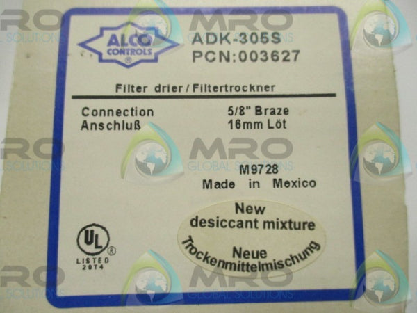 ALCO CONTROLS ADK-305S FILTER DRIER 5/8"  NSMP
