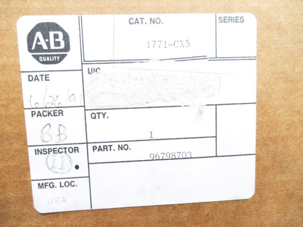 ALLEN BRADLEY 1771-CX5 SER. A LOCAL I/O BUS TERMINATOR CABLE  NSMP