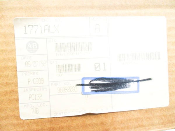 ALLEN BRADLEY 1771-ALX SER. A  I/O ADAPTER MODULE DATE: 1992  NSFS