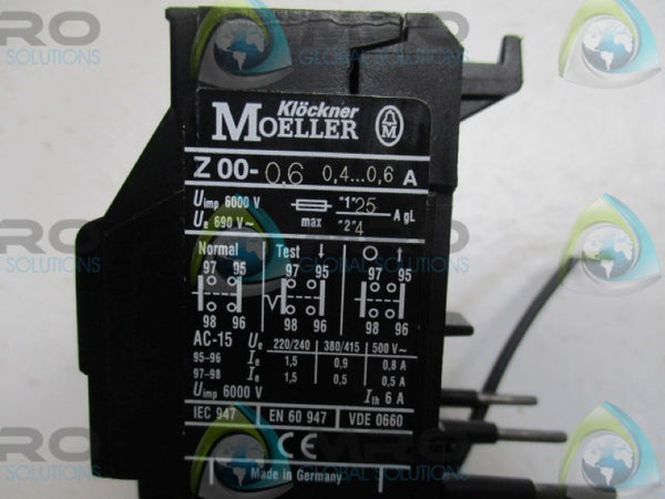 KLOCKNER MOELLER Z00-0.6 OVERLOAD RELAY 0.4-0.6A  NSNP