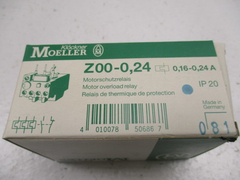 KLOCKNER MOELLER Z00-0,24 OVERLOAD RELAY 0,16-0,24A  NSMP