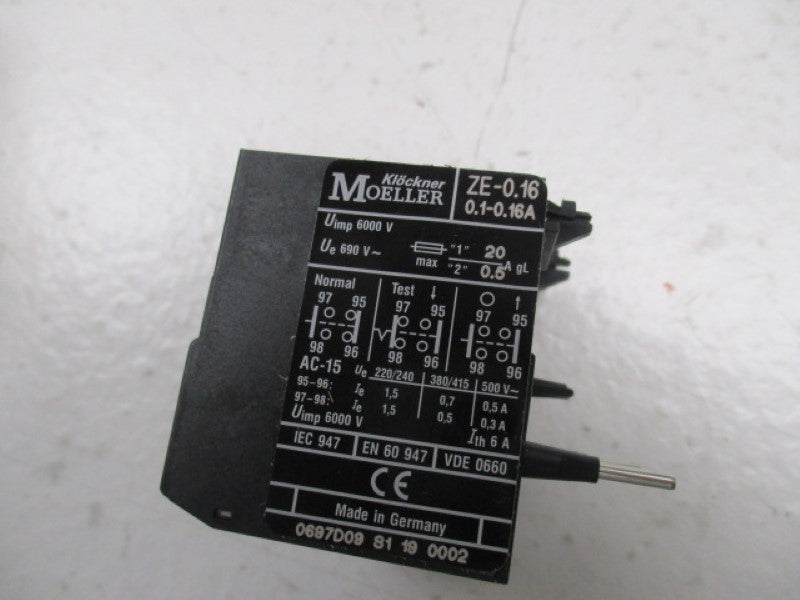 KLOCKNER MOELLER ZE-0,16 OVERLOAD RELAY 0,1-16A  NSMP