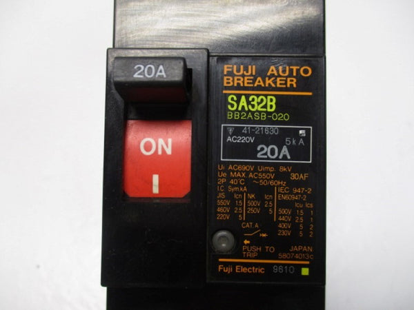 FUJI ELECTRIC SA32B CIRCUIT BREAKER 20A 220VAC  NSNP
