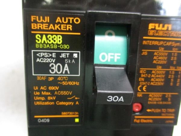 FUJI ELECTRIC SA33B CIRCUIT BREAKER 3P 30A  NSNP