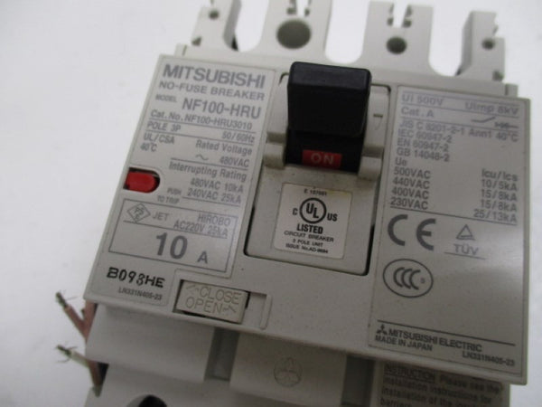 MITSUBISHI NF100-HRU3P10A CIRCUIT BREAKER 3P 10A  NSMP