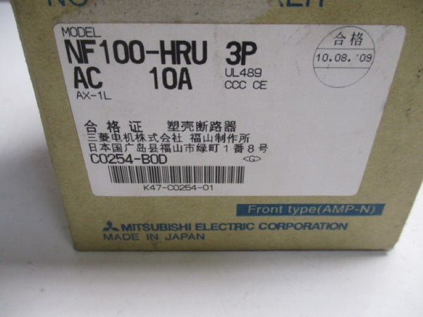 MITSUBISHI NF100-HRU3P10A CIRCUIT BREAKER 3P 10A  NSMP