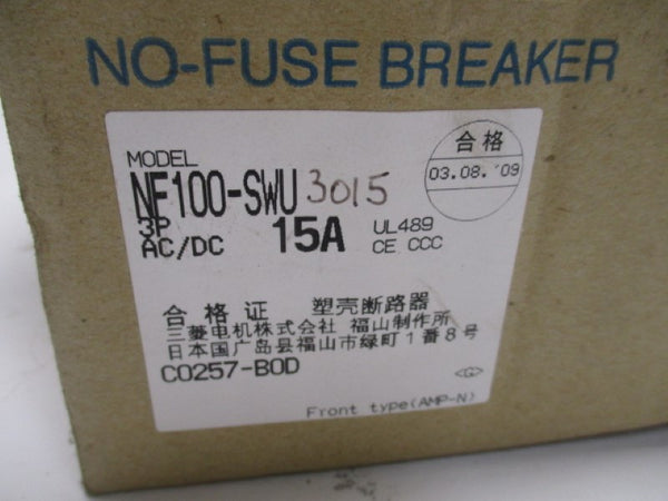 MITSUBISHI NF100-SWU3P15A CIRCUIT BREAKER 3P 15A  NSMP