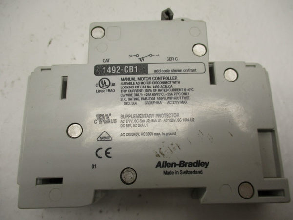 ALLEN BRADLEY 1492-CB1G015 CIRCUIT BREAKER SER. C 0.5A  UNMP