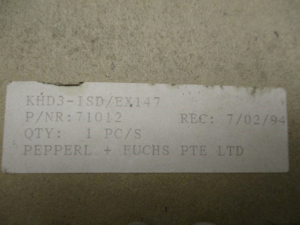 PEPPERL+FUCHS KHD3-ISD/EX147 NSMP
