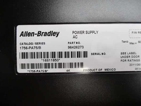 ALLEN BRADLEY 1756-PA75 SER. B 120/240VAC 13.0A NSMP