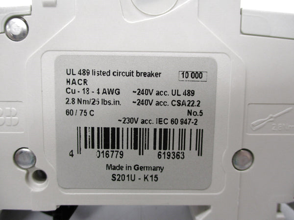 ABB S201U-K15 15A 240V NSMP