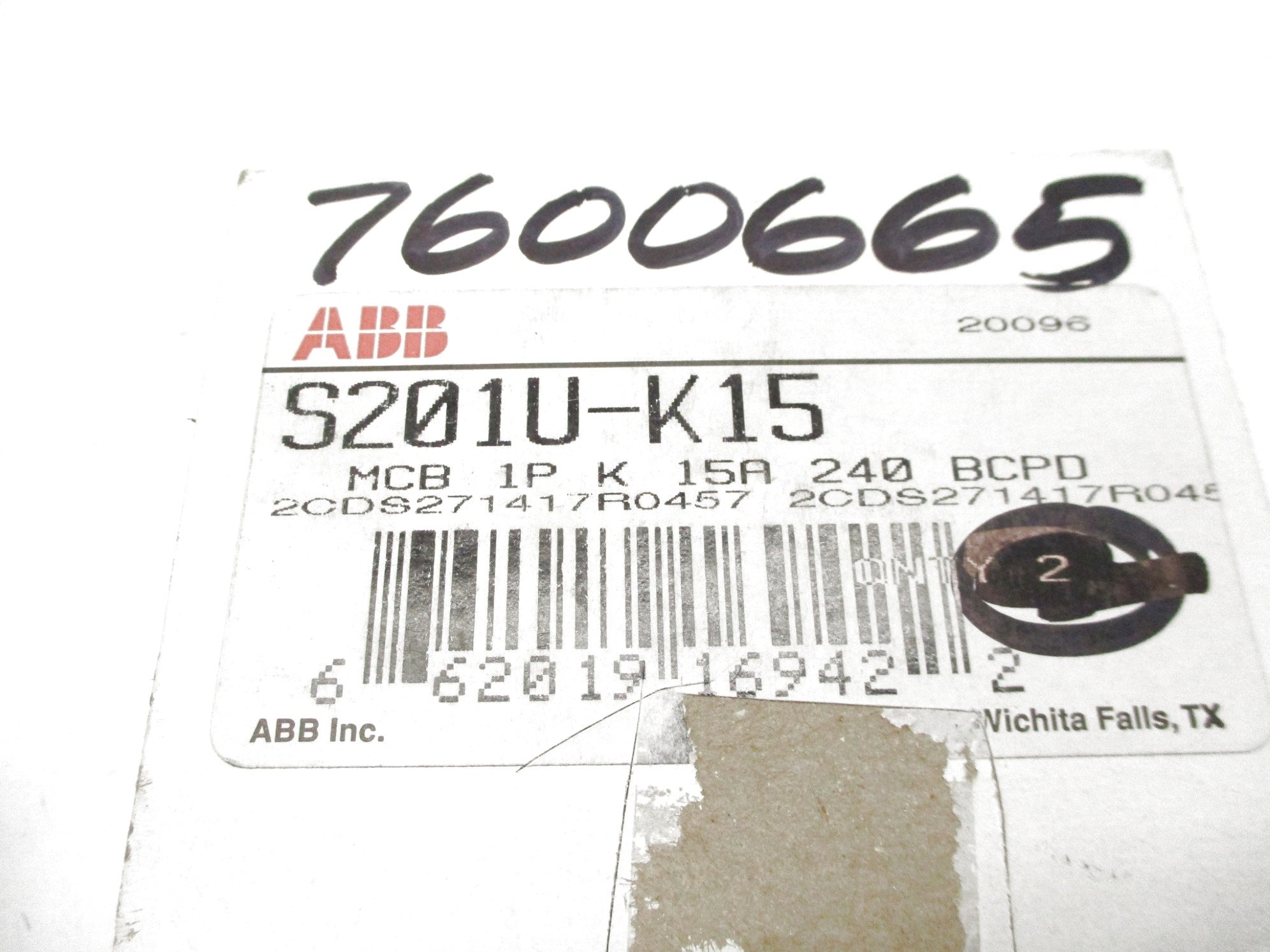ABB S201U-K15 15A 240V NSMP
